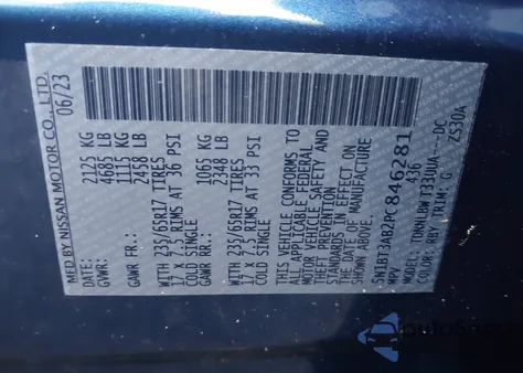 2023 Nissan Rogue S Intelligent Awd from USA, damaged, VIN 5N1BT3AB2PC846281